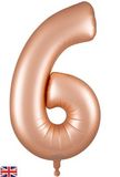 Oaktree 34inch Number 6 Satin Pastel Rose Quartz - Foil Balloons